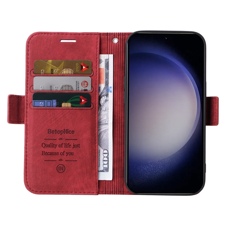 For Samsung Galaxy S24+ BETOPNICE Dual-side Buckle Leather Phone Case(Red) - free shipping - PMC Jewellery - Order now!