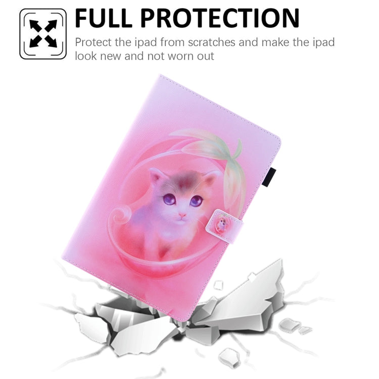 For Amazon Fire Max 11 2023 Colored Drawing Leather Smart Tablet Case(Pink Cat) - Amazon by PMC TechLife | Online Shopping South Africa | PMC TechLife | Buy Now Pay Later Mobicred
