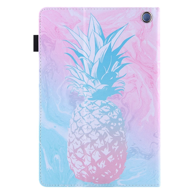 For Amazon Fire Max 11 2023 Colored Drawing Leather Smart Tablet Case(Blue Pink Pineapple) - Amazon by PMC TechLife | Online Shopping South Africa | PMC TechLife | Buy Now Pay Later Mobicred