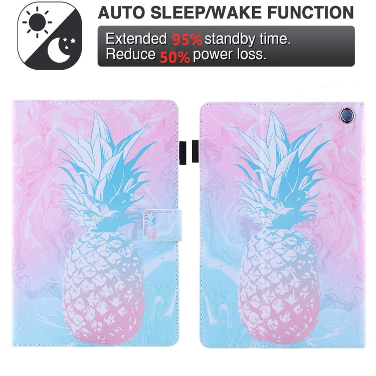 For Amazon Fire Max 11 2023 Colored Drawing Leather Smart Tablet Case(Blue Pink Pineapple) - Amazon by PMC TechLife | Online Shopping South Africa | PMC TechLife | Buy Now Pay Later Mobicred