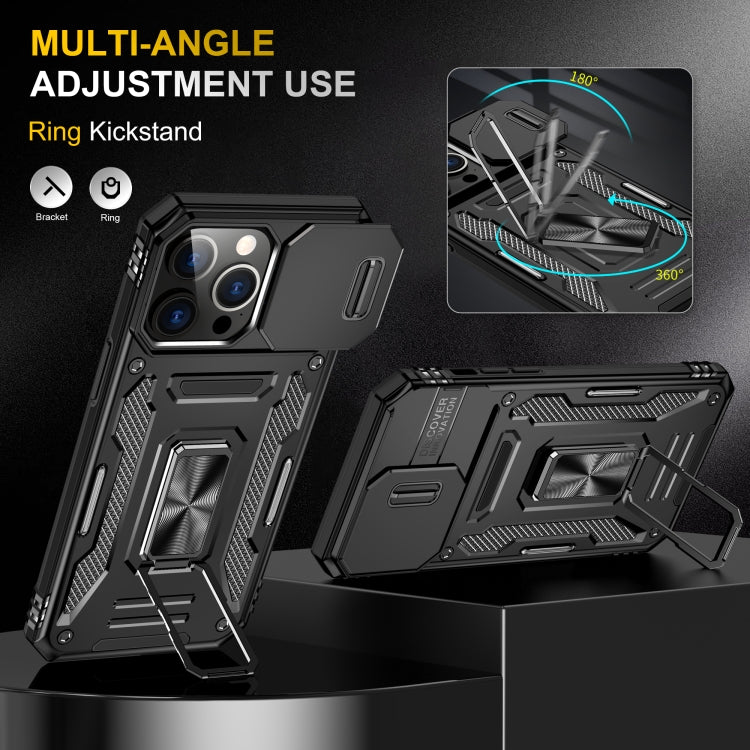 For iPhone 16 Pro Armor PC + TPU Camera Shield Phone Case(Black) - iPhone 16 Pro Cases by PMC TechLife | Online Shopping South Africa | PMC TechLife | Buy Now Pay Later Mobicred
