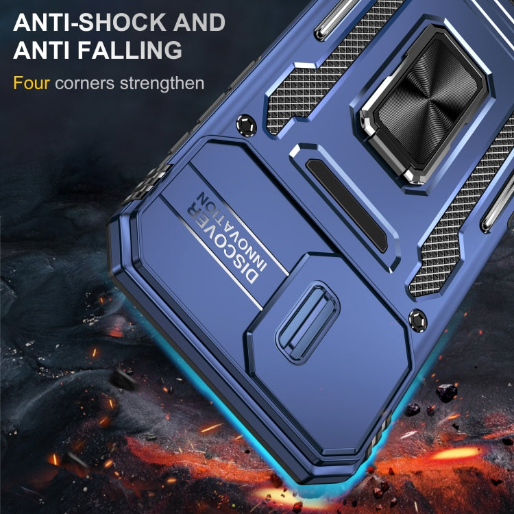 For iPhone 16 Armor PC + TPU Camera Shield Phone Case(Navy Blue) - iPhone 16 Cases by PMC TechLife | Online Shopping South Africa | PMC TechLife | Buy Now Pay Later Mobicred