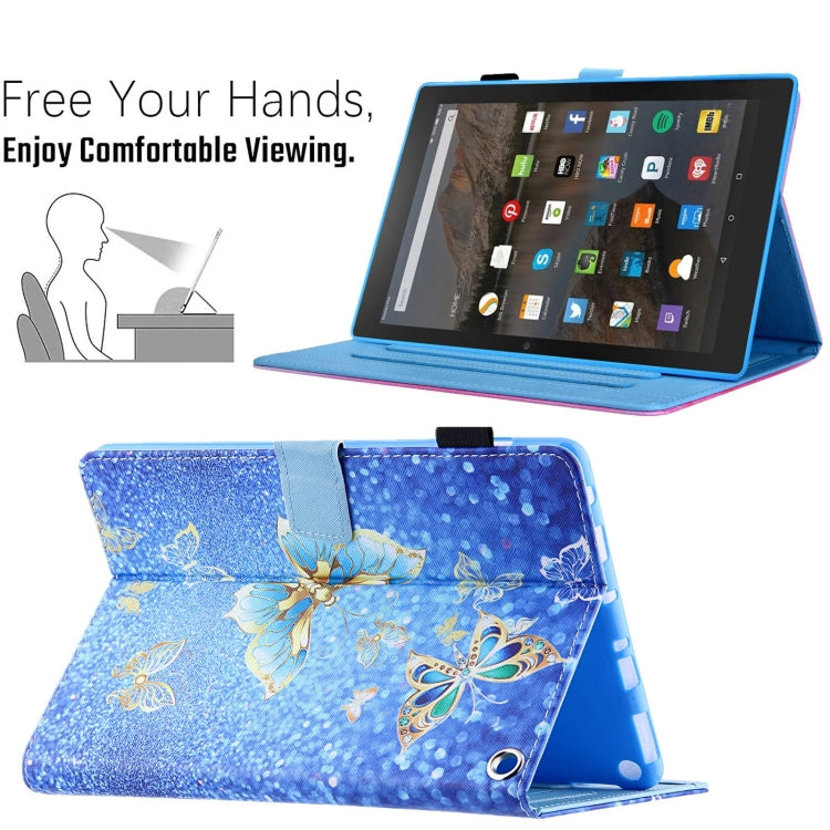 For Amazon Fire Max 11 2023 Colored Drawing Smart Leather Tablet Case(Golden Butterfly) - free shipping - PMC TechLife - Order now!