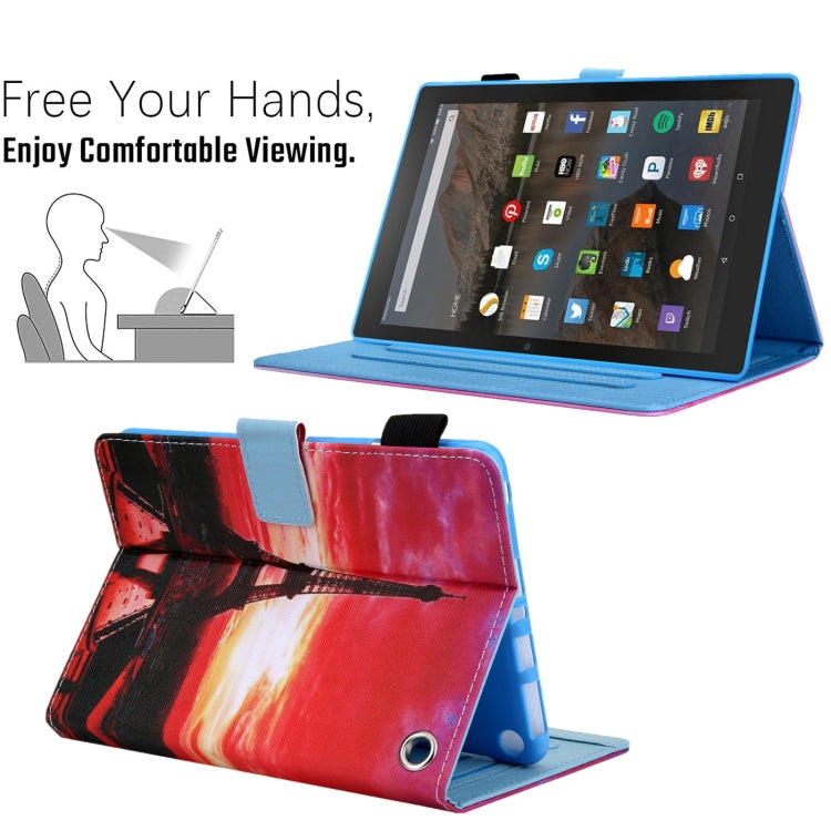For Amazon Fire Max 11 2023 Colored Drawing Leather Smart Tablet Case(Evening Tower) - Amazon by PMC TechLife | Online Shopping South Africa | PMC TechLife | Buy Now Pay Later Mobicred