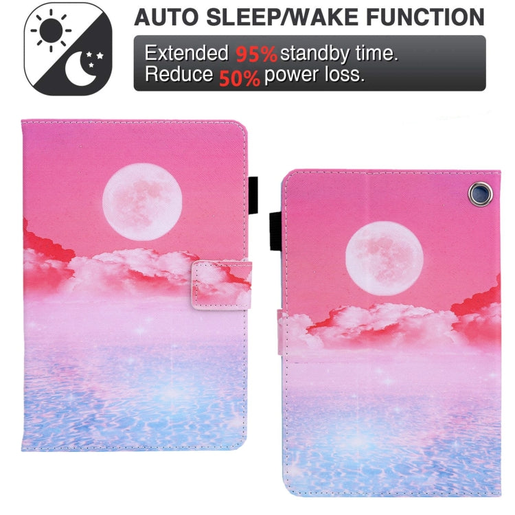 For Amazon Fire Max 11 2023 Colored Drawing Leather Smart Tablet Case(Red Moom) - Amazon by PMC TechLife | Online Shopping South Africa | PMC TechLife | Buy Now Pay Later Mobicred