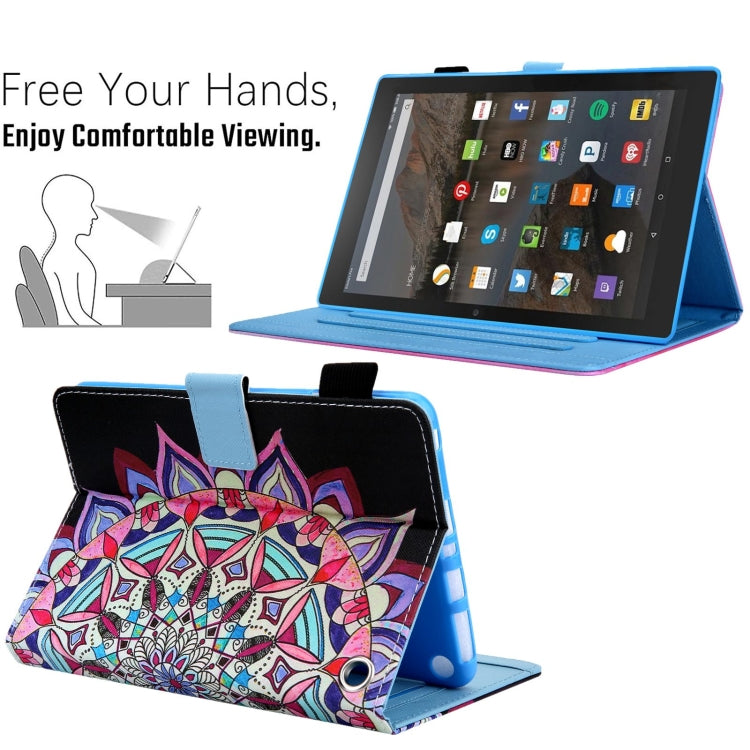 For Amazon Fire Max 11 2023 Colored Drawing Leather Smart Tablet Case(National Flower) - Amazon by PMC TechLife | Online Shopping South Africa | PMC TechLife | Buy Now Pay Later Mobicred