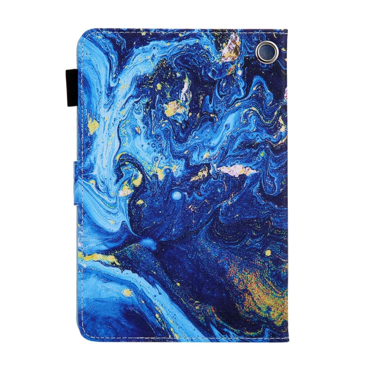 For Amazon Fire Max 11 2023 Colored Drawing Leather Smart Tablet Case(Blue Gold) - Amazon by PMC TechLife | Online Shopping South Africa | PMC TechLife | Buy Now Pay Later Mobicred