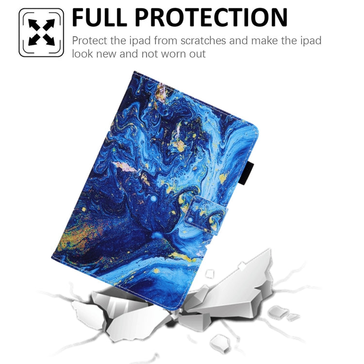 For Amazon Fire Max 11 2023 Colored Drawing Leather Smart Tablet Case(Blue Gold) - Amazon by PMC TechLife | Online Shopping South Africa | PMC TechLife | Buy Now Pay Later Mobicred