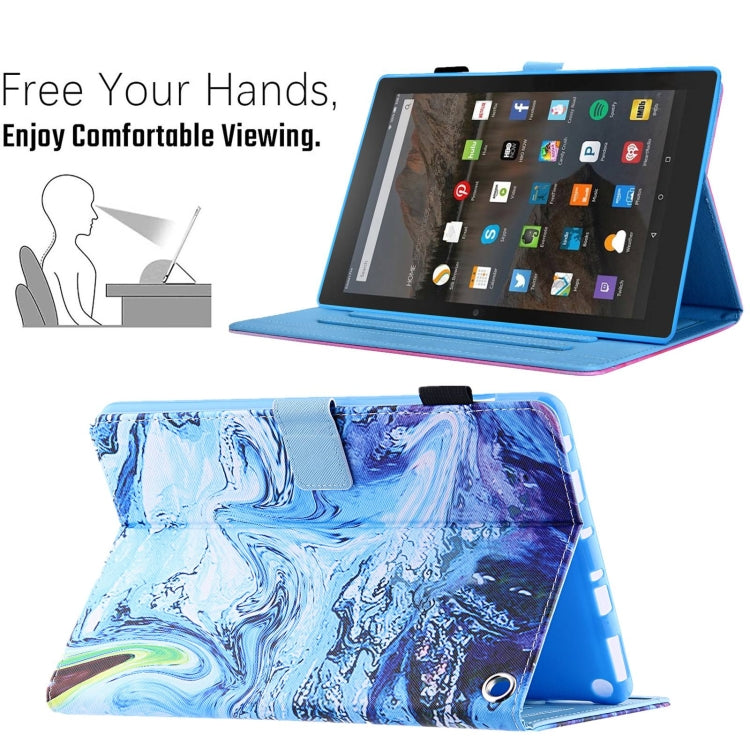 For Amazon Fire Max 11 2023 Colored Drawing Leather Smart Tablet Case(Blue Time) - Amazon by PMC TechLife | Online Shopping South Africa | PMC TechLife | Buy Now Pay Later Mobicred