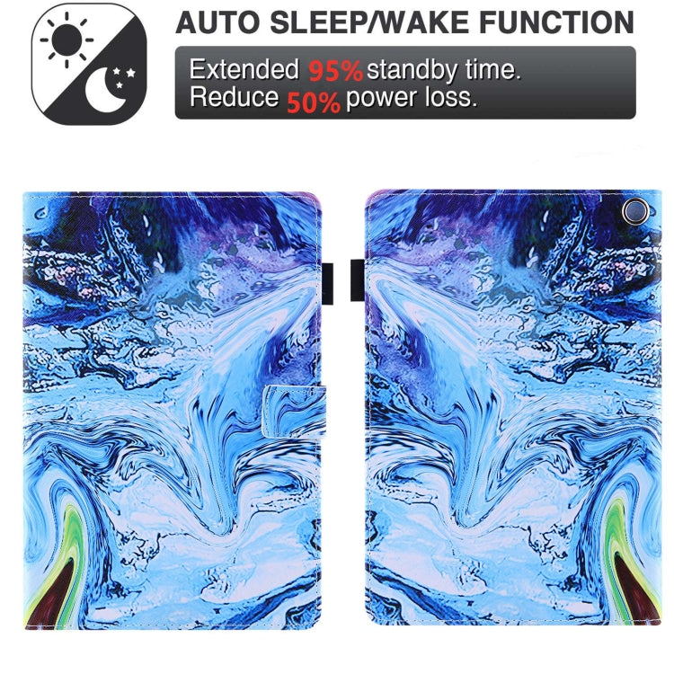 For Amazon Fire Max 11 2023 Colored Drawing Leather Smart Tablet Case(Blue Time) - Amazon by PMC TechLife | Online Shopping South Africa | PMC TechLife | Buy Now Pay Later Mobicred