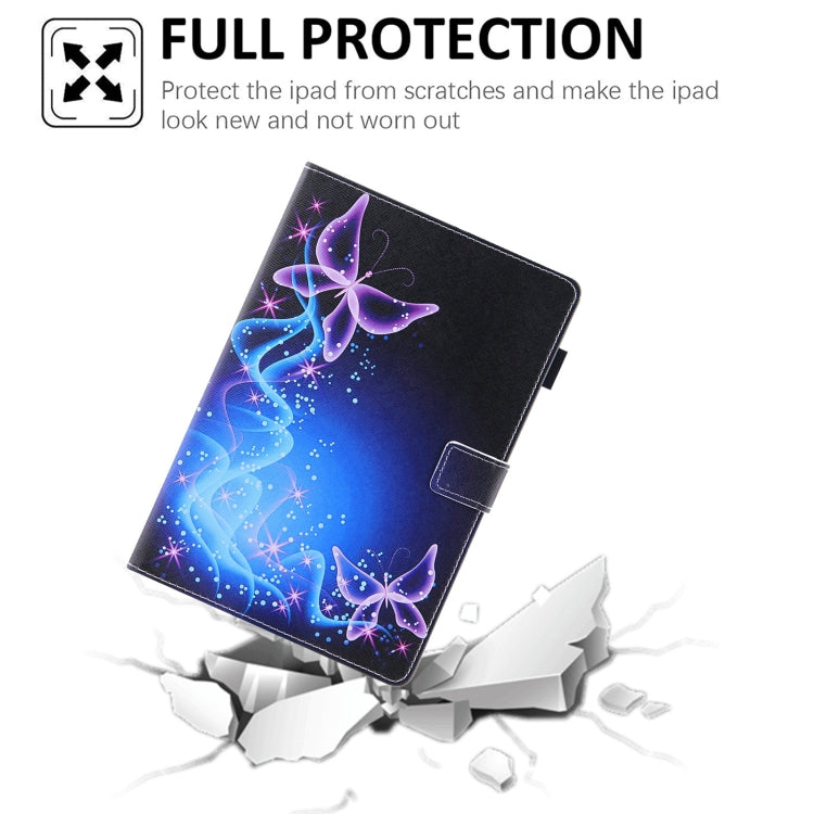 For Amazon Fire Max 11 2023 Colored Drawing Leather Smart Tablet Case(Dual Purple Butterflies) - Amazon by PMC TechLife | Online Shopping South Africa | PMC TechLife | Buy Now Pay Later Mobicred