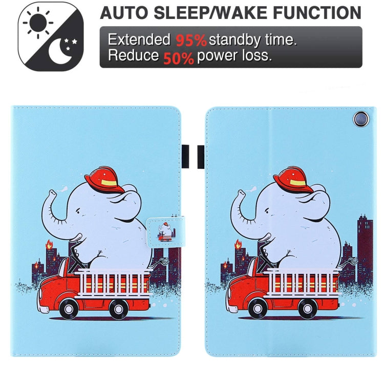 For Amazon Fire Max 11 2023 Colored Drawing Leather Smart Tablet Case(Fire Elephant) - Amazon by PMC TechLife | Online Shopping South Africa | PMC TechLife | Buy Now Pay Later Mobicred