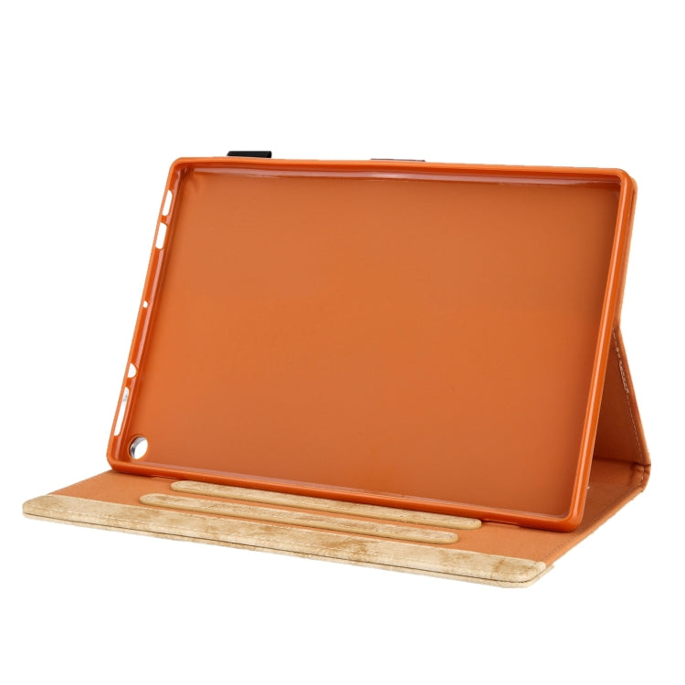 For Amazon Fire Max 11 2023 Cloth Texture Leather Smart Tablet Case(Yellow) - Amazon by PMC TechLife | Online Shopping South Africa | PMC TechLife | Buy Now Pay Later Mobicred