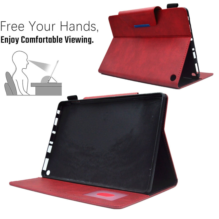 For Amazon Fire Max 11 2023 Suede Cross Texture Magnetic Clasp Leather Tablet Case(Red) - Amazon by PMC TechLife | Online Shopping South Africa | PMC TechLife | Buy Now Pay Later Mobicred
