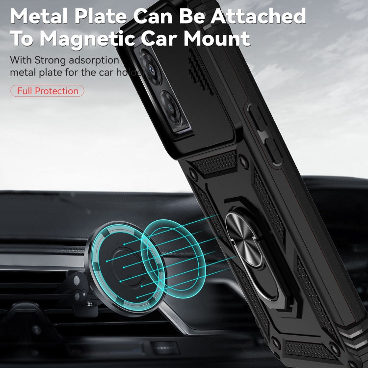 For OPPO A57 Sliding Camshield Holder Phone Case(Black) - OPPO Cases by PMC TechLife | Online Shopping South Africa | PMC TechLife | Buy Now Pay Later Mobicred