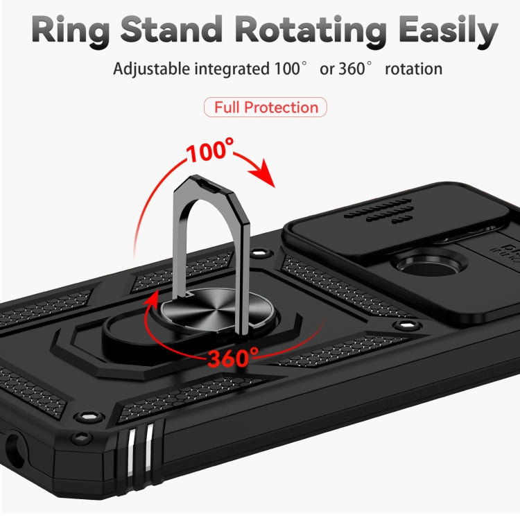 For Realme C21Y / C25Y Sliding Camshield Holder Phone Case(Black) - Realme Cases by PMC TechLife | Online Shopping South Africa | PMC TechLife | Buy Now Pay Later Mobicred