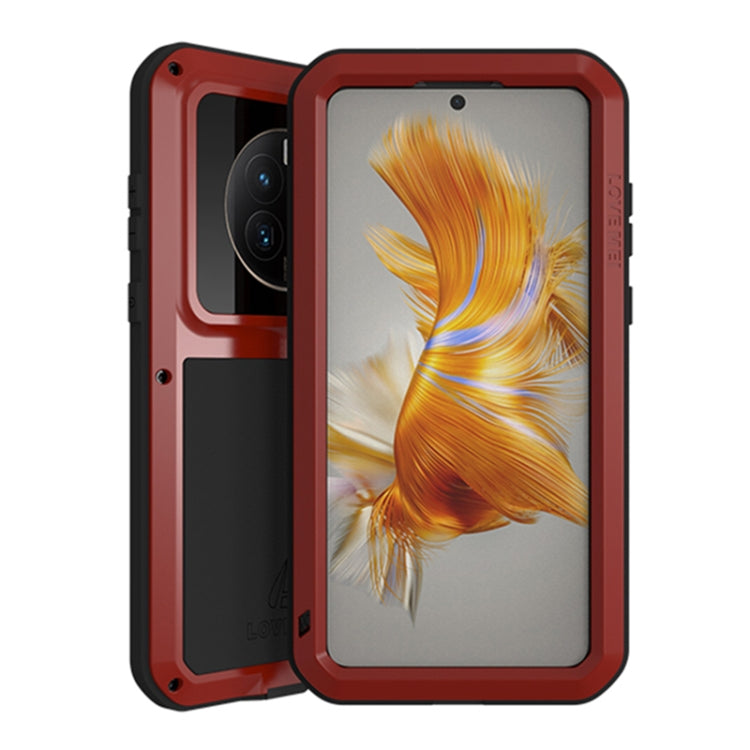 For Huawei Mate 50 LOVE MEI POWERFUL Metal Shockproof Life Waterproof Dustproof Phone Case(Red) - free shipping - PMC TechLife - Order now!