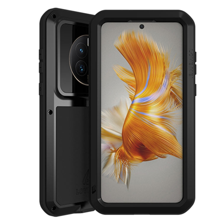 For Huawei Mate 50 Pro LOVE MEI POWERFUL Metal Shockproof Life Waterproof Dustproof Phone Case(Black) - Huawei Cases by LOVE MEI | Online Shopping South Africa | PMC TechLife | Buy Now Pay Later Mobicred