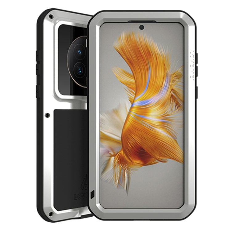 For Huawei Mate 50 Pro LOVE MEI POWERFUL Metal Shockproof Life Waterproof Dustproof Phone Case(Silver) - free shipping - PMC TechLife - Order now!