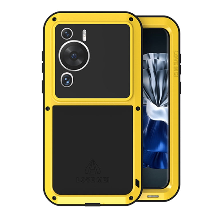 For Huawei P60 / P60 Pro / P60 Art LOVE MEI POWERFUL Metal Shockproof Life Waterproof Dustproof Phone Case(Yellow) - free shipping - PMC TechLife - Order now!