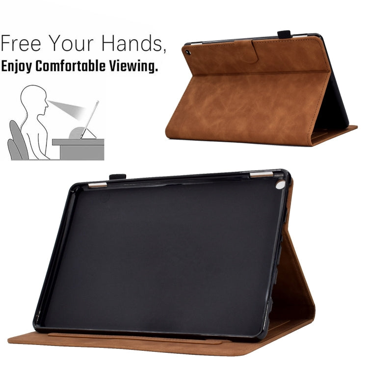 For Amazon Fire Max 11 2023 Embossed Smile Flip Smart Leather Tablet Case(Brown) - Amazon by PMC TechLife | Online Shopping South Africa | PMC TechLife | Buy Now Pay Later Mobicred