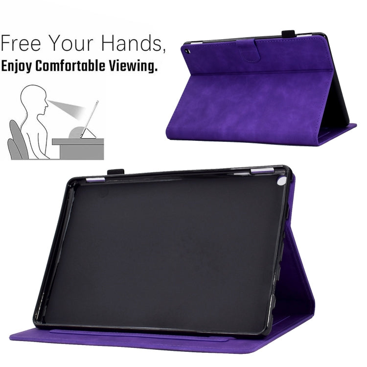 For Amazon Fire Max 11 2023 Embossed Smile Flip Smart Leather Tablet Case(Purple) - Amazon by PMC TechLife | Online Shopping South Africa | PMC TechLife | Buy Now Pay Later Mobicred