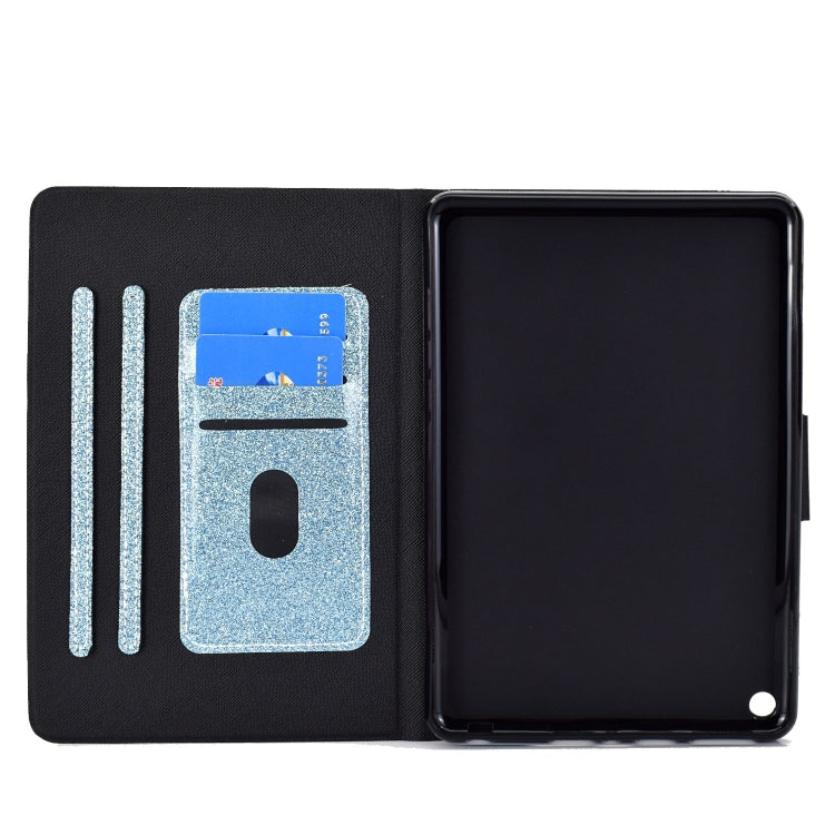 For Amazon Fire Max 11 2023 Glitter Powder Smart Leather Tablet Case(Blue) - Amazon by PMC TechLife | Online Shopping South Africa | PMC TechLife | Buy Now Pay Later Mobicred