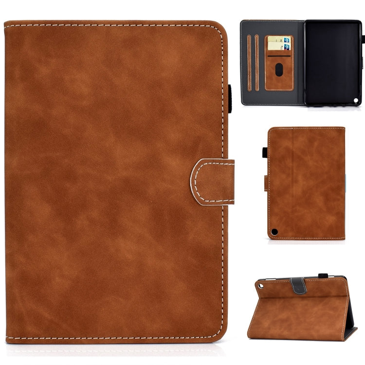 For Amazon Fire Max 11 2023 Cowhide Texture Smart Leather Tablet Case(Brown) - Amazon by PMC TechLife | Online Shopping South Africa | PMC TechLife | Buy Now Pay Later Mobicred