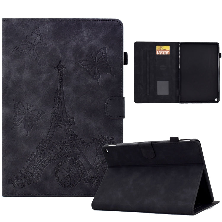 For Amazon Fire Max 11 2023 Embossed Tower Flip Smart Leather Tablet Case(Black) - Amazon by PMC TechLife | Online Shopping South Africa | PMC TechLife | Buy Now Pay Later Mobicred