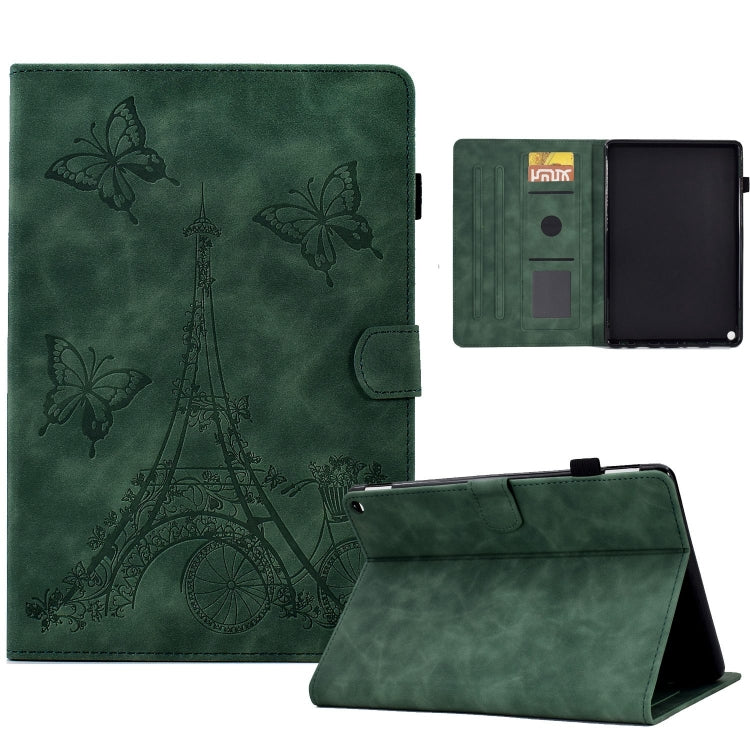 For Amazon Fire Max 11 2023 Embossed Tower Flip Smart Leather Tablet Case(Green) - Amazon by PMC TechLife | Online Shopping South Africa | PMC TechLife | Buy Now Pay Later Mobicred