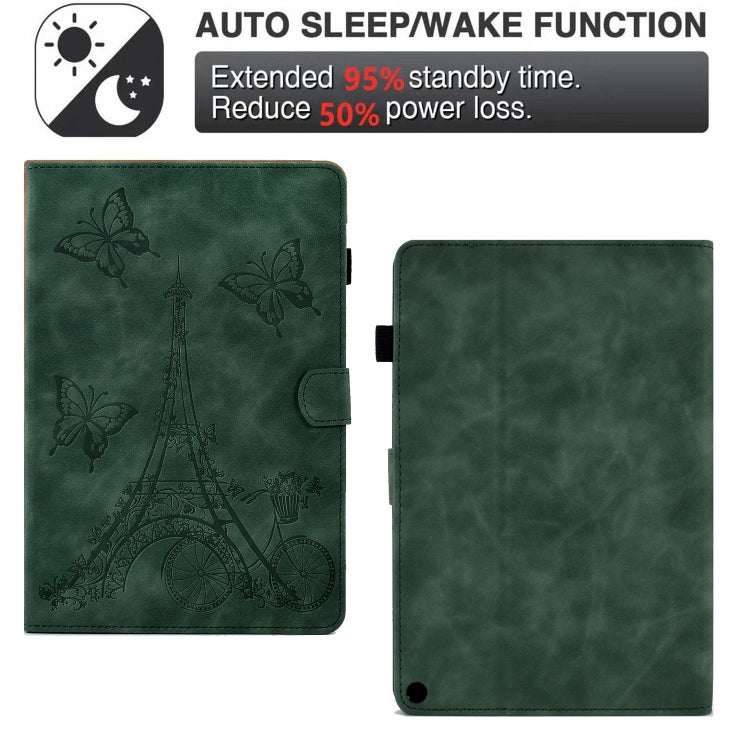 For Amazon Fire Max 11 2023 Embossed Tower Flip Smart Leather Tablet Case(Green) - Amazon by PMC TechLife | Online Shopping South Africa | PMC TechLife | Buy Now Pay Later Mobicred