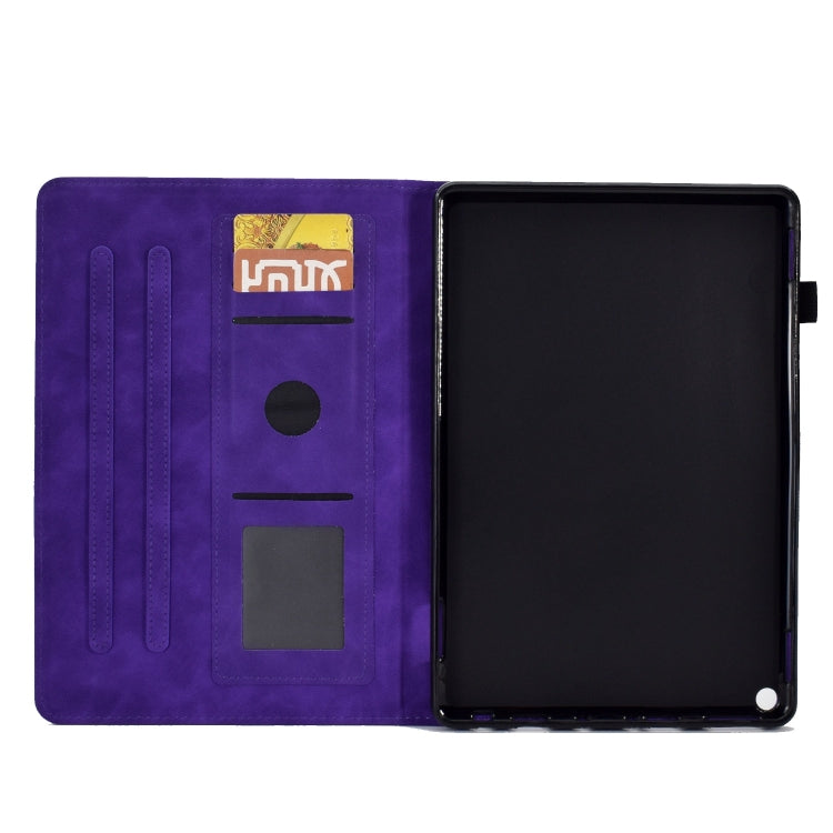 For Amazon Fire Max 11 2023 Embossed Tower Flip Smart Leather Tablet Case(Purple) - Amazon by PMC TechLife | Online Shopping South Africa | PMC TechLife | Buy Now Pay Later Mobicred