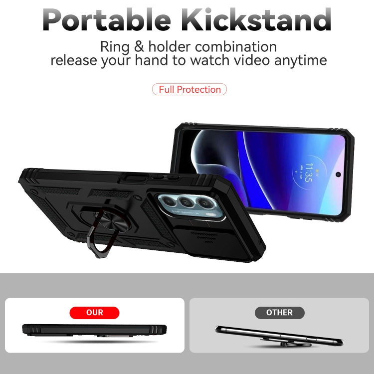 For Motorola Moto G Stylus 5G 2022 Sliding Camshield Holder Phone Case(Black) - Motorola Cases by PMC TechLife | Online Shopping South Africa | PMC TechLife