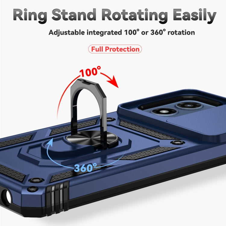For Motorola Moto G Play 5G 2024 Sliding Camshield Holder Phone Case(Blue) - free shipping - PMC Jewellery - Order now!