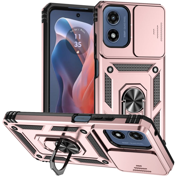 For Motorola Moto G Play 5G 2024 Sliding Camshield Holder Phone Case(Rose Gold) - Motorola Cases by PMC Jewellery | Online Shopping South Africa | PMC Jewellery | Buy Now Pay Later Mobicred