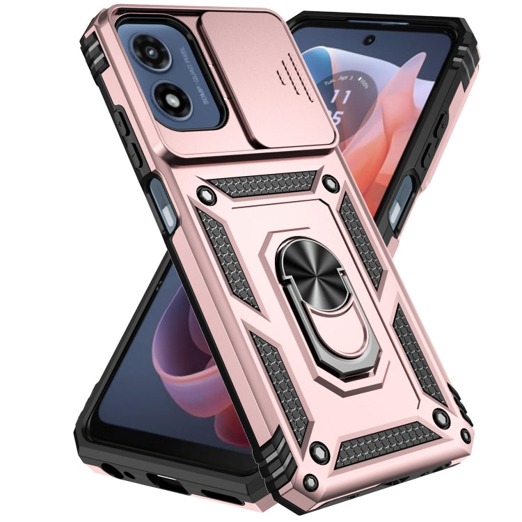 For Motorola Moto G Play 5G 2024 Sliding Camshield Holder Phone Case(Rose Gold) - Motorola Cases by PMC Jewellery | Online Shopping South Africa | PMC Jewellery | Buy Now Pay Later Mobicred