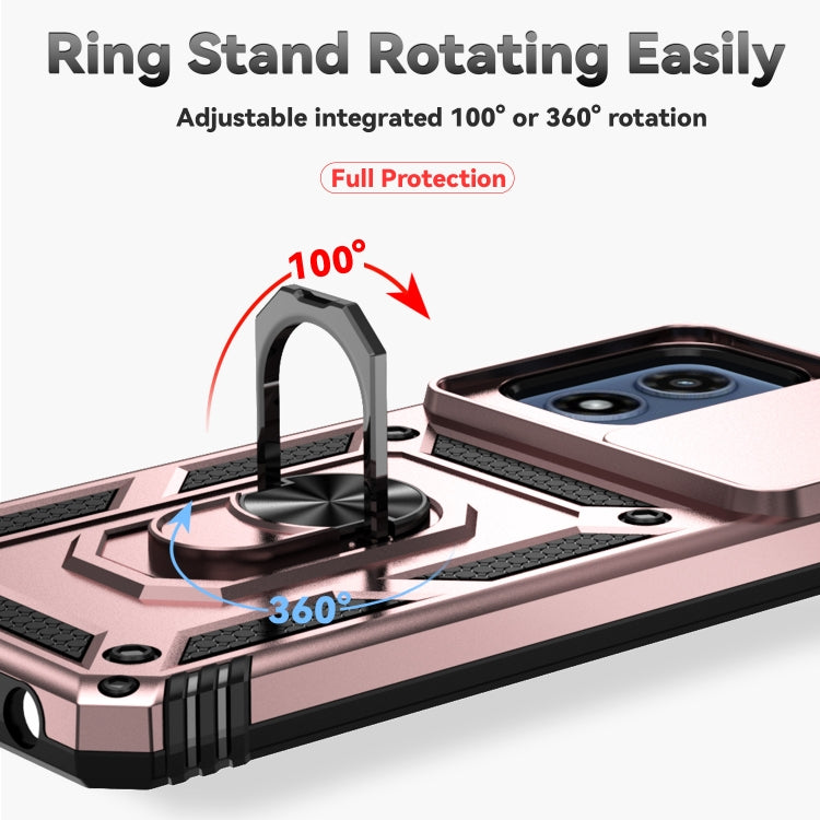 For Motorola Moto G Play 5G 2024 Sliding Camshield Holder Phone Case(Rose Gold) - Motorola Cases by PMC Jewellery | Online Shopping South Africa | PMC Jewellery | Buy Now Pay Later Mobicred