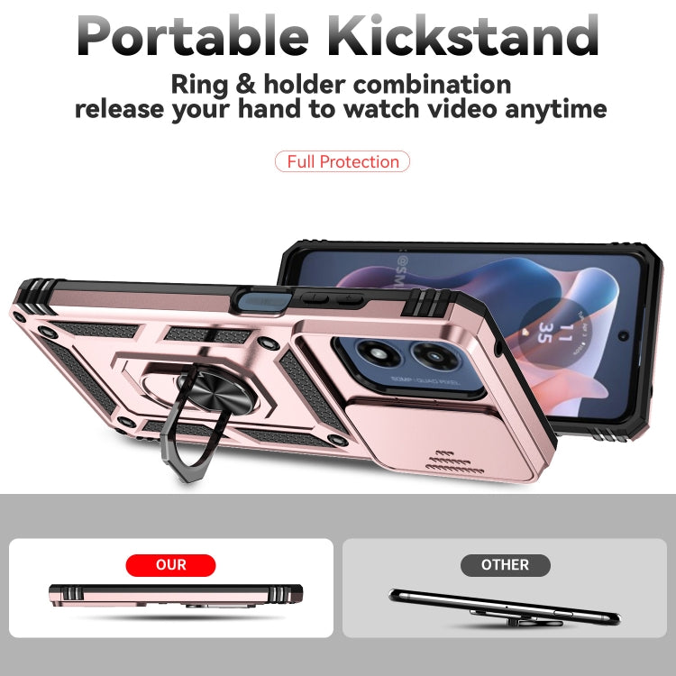 For Motorola Moto G Play 5G 2024 Sliding Camshield Holder Phone Case(Rose Gold) - Motorola Cases by PMC Jewellery | Online Shopping South Africa | PMC Jewellery | Buy Now Pay Later Mobicred