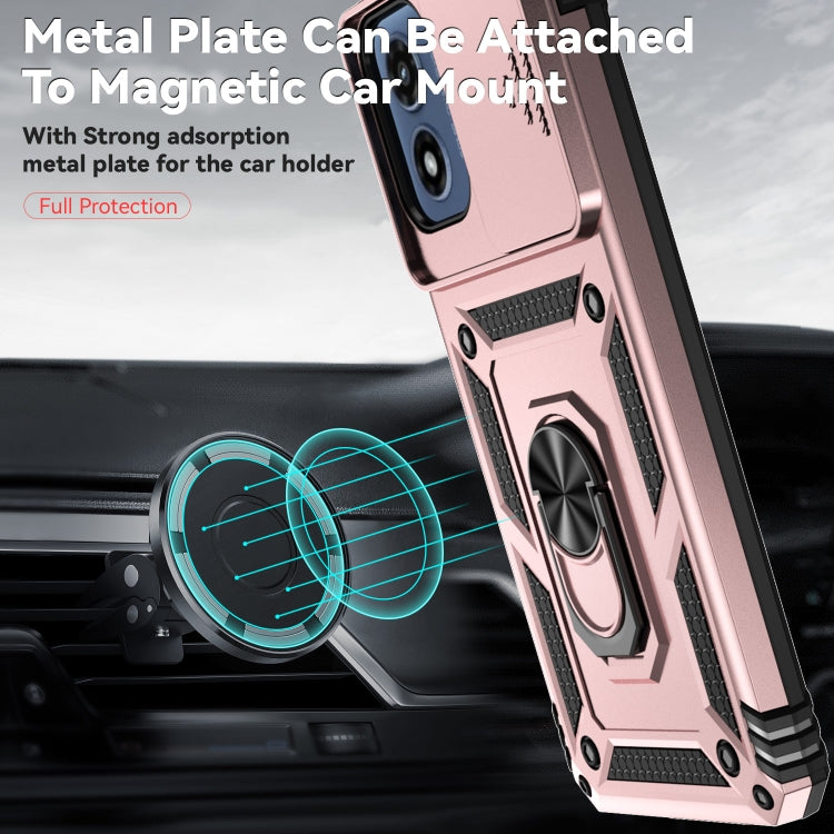 For Motorola Moto G Play 5G 2024 Sliding Camshield Holder Phone Case(Rose Gold) - Motorola Cases by PMC Jewellery | Online Shopping South Africa | PMC Jewellery | Buy Now Pay Later Mobicred