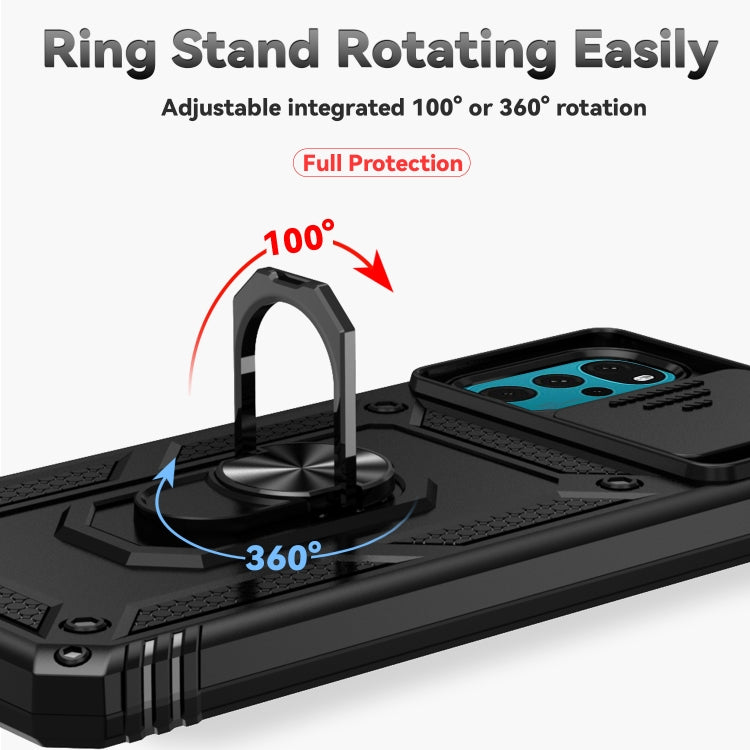 For Motorola Moto G22 5G / Moto G Play 2024 Sliding Camshield Holder Phone Case(Black) - Motorola Cases by PMC Jewellery | Online Shopping South Africa | PMC Jewellery | Buy Now Pay Later Mobicred