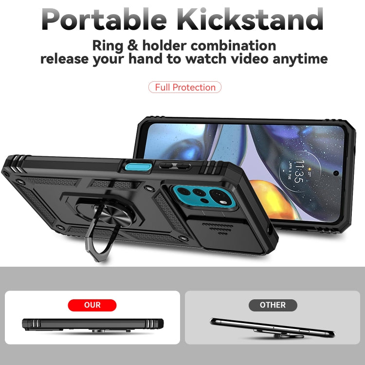 For Motorola Moto G22 5G / Moto G Play 2024 Sliding Camshield Holder Phone Case(Black) - Motorola Cases by PMC Jewellery | Online Shopping South Africa | PMC Jewellery | Buy Now Pay Later Mobicred