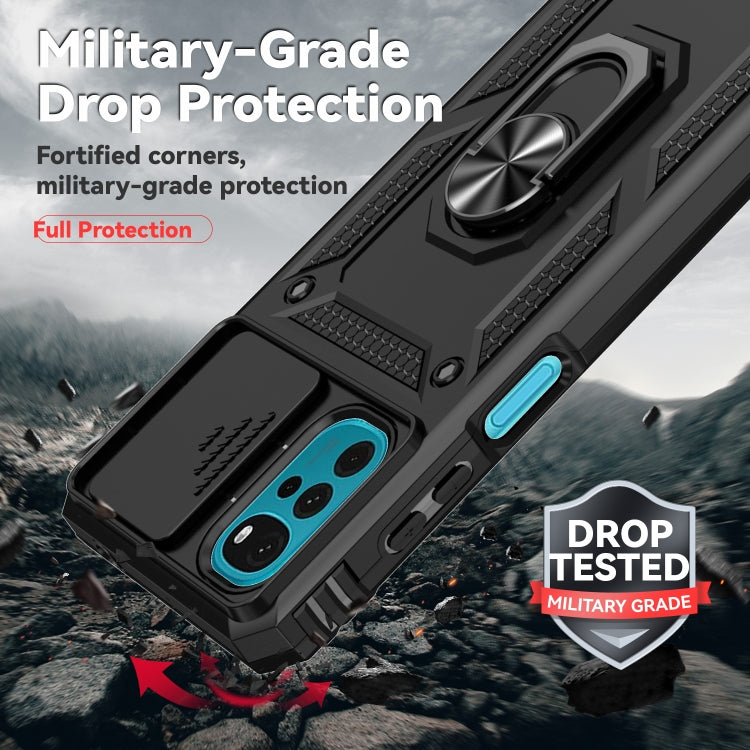 For Motorola Moto G22 5G / Moto G Play 2024 Sliding Camshield Holder Phone Case(Black) - Motorola Cases by PMC Jewellery | Online Shopping South Africa | PMC Jewellery | Buy Now Pay Later Mobicred