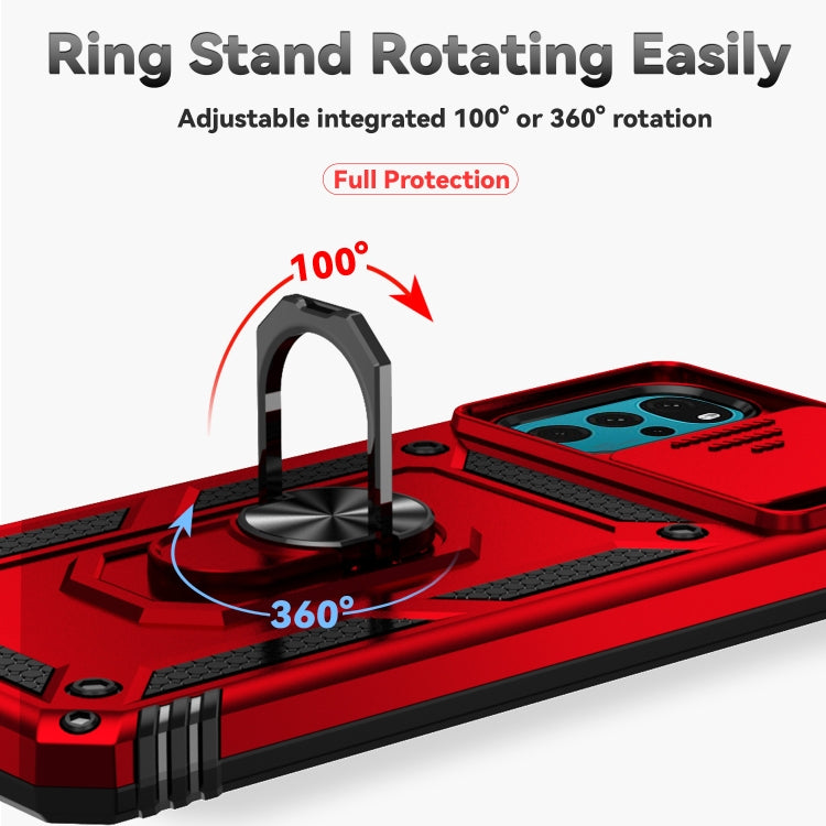 For Motorola Moto G22 5G / Moto G Play 2024 Sliding Camshield Holder Phone Case(Red) - Motorola Cases by PMC Jewellery | Online Shopping South Africa | PMC Jewellery | Buy Now Pay Later Mobicred