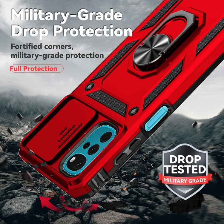 For Motorola Moto G22 5G / Moto G Play 2024 Sliding Camshield Holder Phone Case(Red) - Motorola Cases by PMC Jewellery | Online Shopping South Africa | PMC Jewellery | Buy Now Pay Later Mobicred