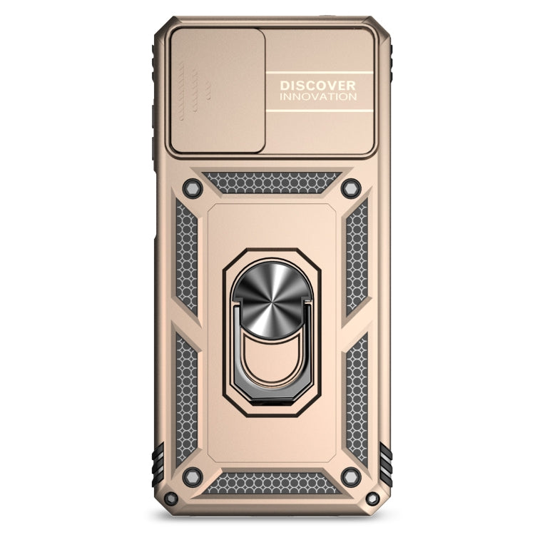 For Motorola Moto G22 5G / Moto G Play 2024 Sliding Camshield Holder Phone Case(Gold) - Motorola Cases by PMC Jewellery | Online Shopping South Africa | PMC Jewellery | Buy Now Pay Later Mobicred