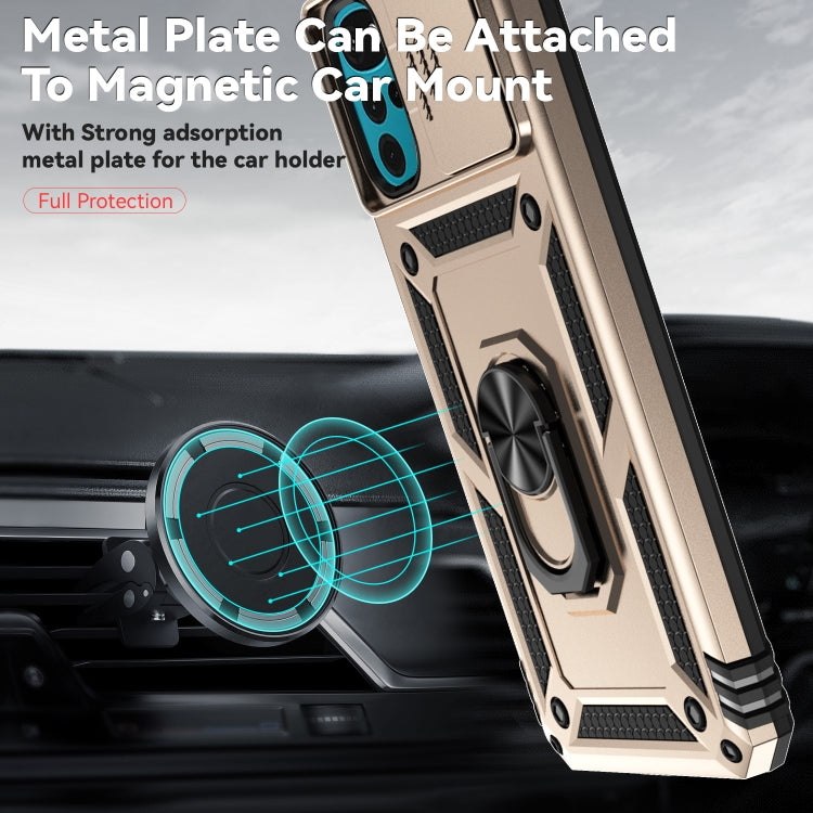 For Motorola Moto G22 5G / Moto G Play 2024 Sliding Camshield Holder Phone Case(Gold) - Motorola Cases by PMC Jewellery | Online Shopping South Africa | PMC Jewellery | Buy Now Pay Later Mobicred