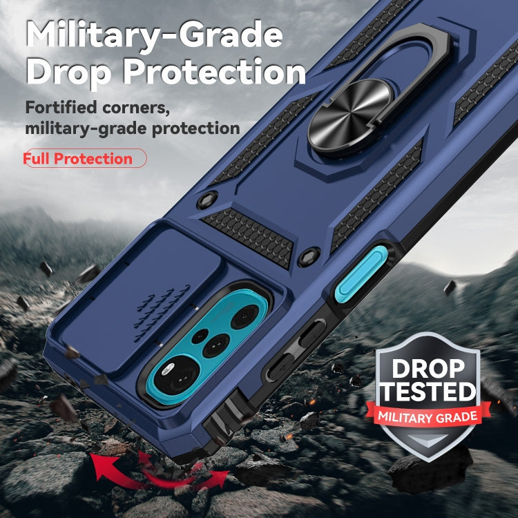 For Motorola Moto G22 5G / Moto G Play 2024 Sliding Camshield Holder Phone Case(Blue) - Motorola Cases by PMC Jewellery | Online Shopping South Africa | PMC Jewellery | Buy Now Pay Later Mobicred