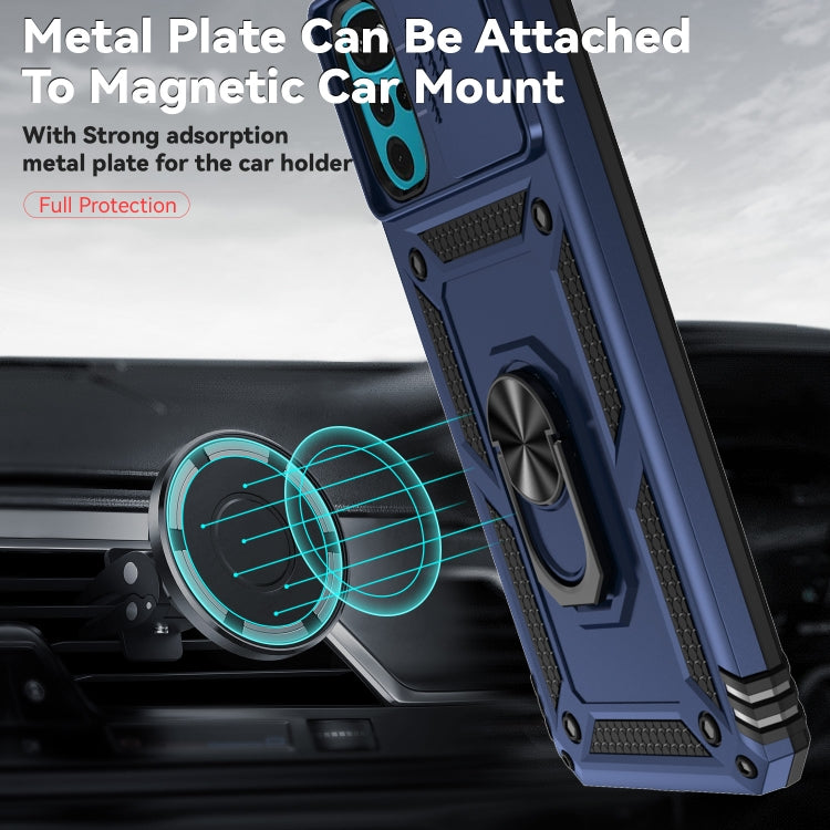 For Motorola Moto G22 5G / Moto G Play 2024 Sliding Camshield Holder Phone Case(Blue) - Motorola Cases by PMC Jewellery | Online Shopping South Africa | PMC Jewellery | Buy Now Pay Later Mobicred