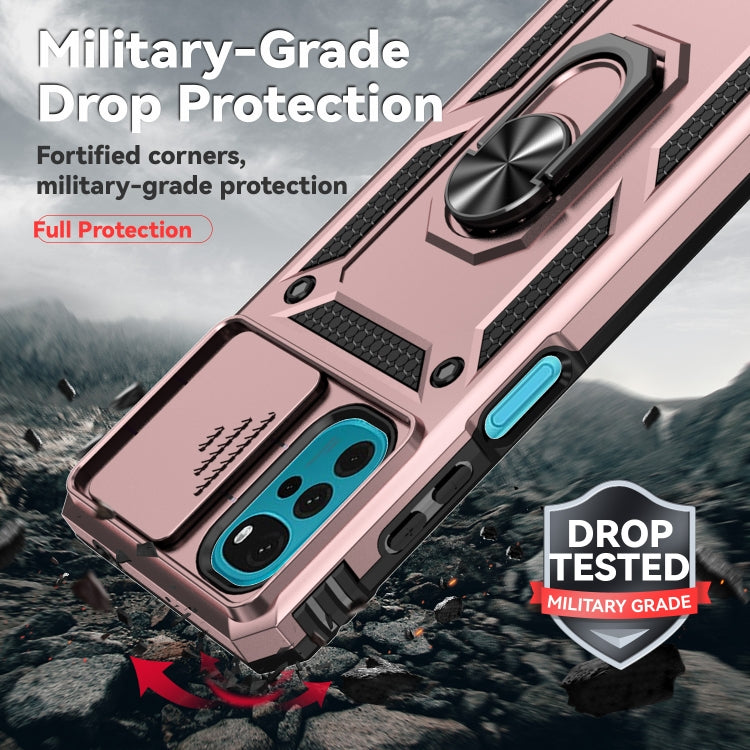 For Motorola Moto G22 5G / Moto G Play 2024 Sliding Camshield Holder Phone Case(Rose Gold) - Motorola Cases by PMC Jewellery | Online Shopping South Africa | PMC Jewellery | Buy Now Pay Later Mobicred