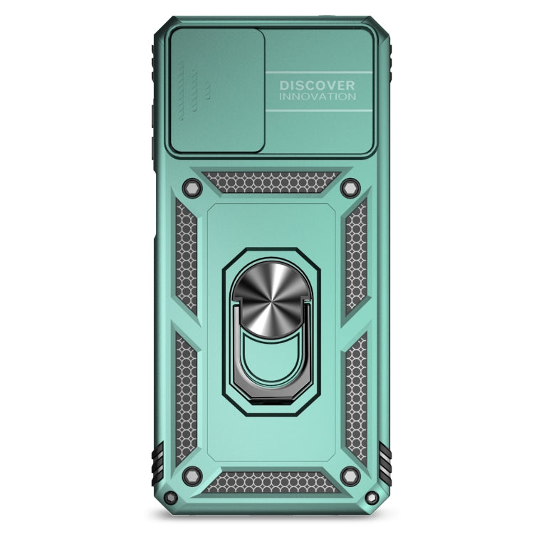 For Motorola Moto G22 5G / Moto G Play 2024 Sliding Camshield Holder Phone Case(Dark Green) - Motorola Cases by PMC Jewellery | Online Shopping South Africa | PMC Jewellery | Buy Now Pay Later Mobicred